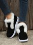 Women Warm Plus Size Casual Color Block Flat Heel Furry Snow Boots