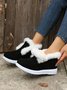 Women Warm Plus Size Casual Color Block Flat Heel Furry Snow Boots