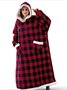 Warm Flannel Hooded Long Nightgown Men's and Women's Lazy Blanket