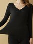Plush Warm V-Neck Long Sleeve T-Shirt Plus Size
