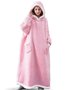 Warm Flannel Hooded Long Nightgown Men's and Women's Lazy Blanket