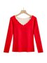 Plush Warm V-Neck Long Sleeve T-Shirt Plus Size