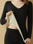 Plush Warm V-Neck Long Sleeve T-Shirt Plus Size