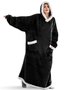Warm Flannel Hooded Long Nightgown Men's and Women's Lazy Blanket