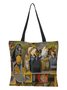 Vintage Cat Print Tote Bag Canvas Tote