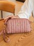 Trendy Metallic Embroidered Crossbody Messenger Bag