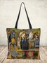 Vintage Cat Print Tote Bag Canvas Tote