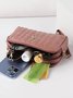 Trendy Metallic Embroidered Crossbody Messenger Bag