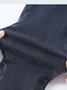 Fluff/Granular Fleece Fabric Casual Tight Jeans