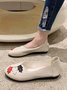 Vintage Casual Leaf Contrast Flats