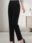 Women Plain Corduroy Elastic Waist Pocket Loose Turnip Pants