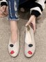 Vintage Casual Leaf Contrast Flats