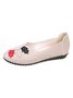 Vintage Casual Leaf Contrast Flats