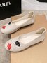 Vintage Casual Leaf Contrast Flats