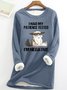 Women's Animal Crew Neck Casual Spring/Fall Long Sleeve Sweatshirt