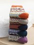 Casual Everyday Ethnic Pattern Striped Cotton Socks