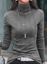 JFN Casual Turtleneck Basic Long Sleeve T-Shirt