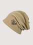 Love And Peace Letter Pattern Woolen Beanie Autumn Winter Warm Casual Vintage Accessories