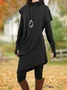 Long Sleeve Turtleneck Asymmetric Tunic Dress