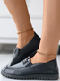 Faux Leather Casual Vintage Letter Panel Soft Sole Loafers