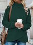 Women Casual Long Sleeve Half Turtleneck Plush Sweatshirt
