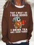 Women's Crew Neck Cat Simple Spring/Fall Long Sleeve Sweatshirt