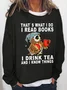 Women's Crew Neck Cat Simple Spring/Fall Long Sleeve Sweatshirt