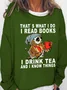 Women's Crew Neck Cat Simple Spring/Fall Long Sleeve Sweatshirt