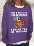 Women's Crew Neck Cat Simple Spring/Fall Long Sleeve Sweatshirt