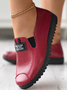 Faux Leather Casual Vintage Letter Panel Soft Sole Loafers