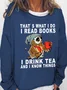 Women's Crew Neck Cat Simple Spring/Fall Long Sleeve Sweatshirt