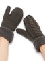 Twist Pattern Plush Woven Full Cover Gloves Autumn Winter Warmth Thickening Accessories