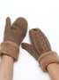 Twist Pattern Plush Woven Full Cover Gloves Autumn Winter Warmth Thickening Accessories
