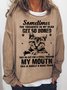 Women's Crew Neck Text Letters Simple Spring/Fall Long Sleeve Sweatshirt