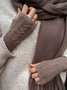 Casual Twist Pattern Wool Half Finger Gloves Autumn Winter Warm Accessories