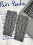 Casual Twist Pattern Wool Half Finger Gloves Autumn Winter Warm Accessories
