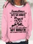 Women's Crew Neck Text Letters Simple Spring/Fall Long Sleeve Sweatshirt