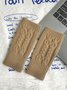 Casual Twist Pattern Wool Half Finger Gloves Autumn Winter Warm Accessories