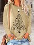 Women's Long Sleeve Blouse Spring/Fall Text Letters Cotton-Blend Crew Neck Daily Going Out Casual Top