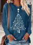 Women's Long Sleeve Blouse Spring/Fall Text Letters Cotton-Blend Crew Neck Daily Going Out Casual Top