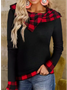 Crew Neck Casual Plaid Regular Fit Top