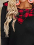 Crew Neck Casual Plaid Regular Fit Top