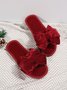 Casual Bow Decor Plain Velvet Living Room Slippers