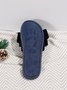 Casual Bow Decor Plain Velvet Living Room Slippers