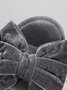 Casual Bow Decor Plain Velvet Living Room Slippers