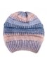 Gradient Stripe Pattern Cotton Beanie Hat Fall Winter Warming Accessory