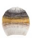 Gradient Stripe Pattern Cotton Beanie Hat Fall Winter Warming Accessory