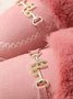 Metal Plush Warm Home Shoes Snow Shoes