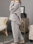 Women's Plain Daily Going Out Two Piece Set Long Sleeve Casual Spring/Fall Top With Pants Matching Set