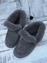 Women Warm Plus Size Casual Color Block Flat Heel Furry Snow Boots